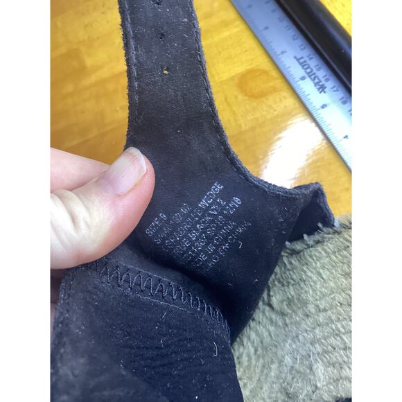 Gap Women's Monica PEEP Toe Casual Platform Sandals Black Suede Size 9 - Picture 5 of 5